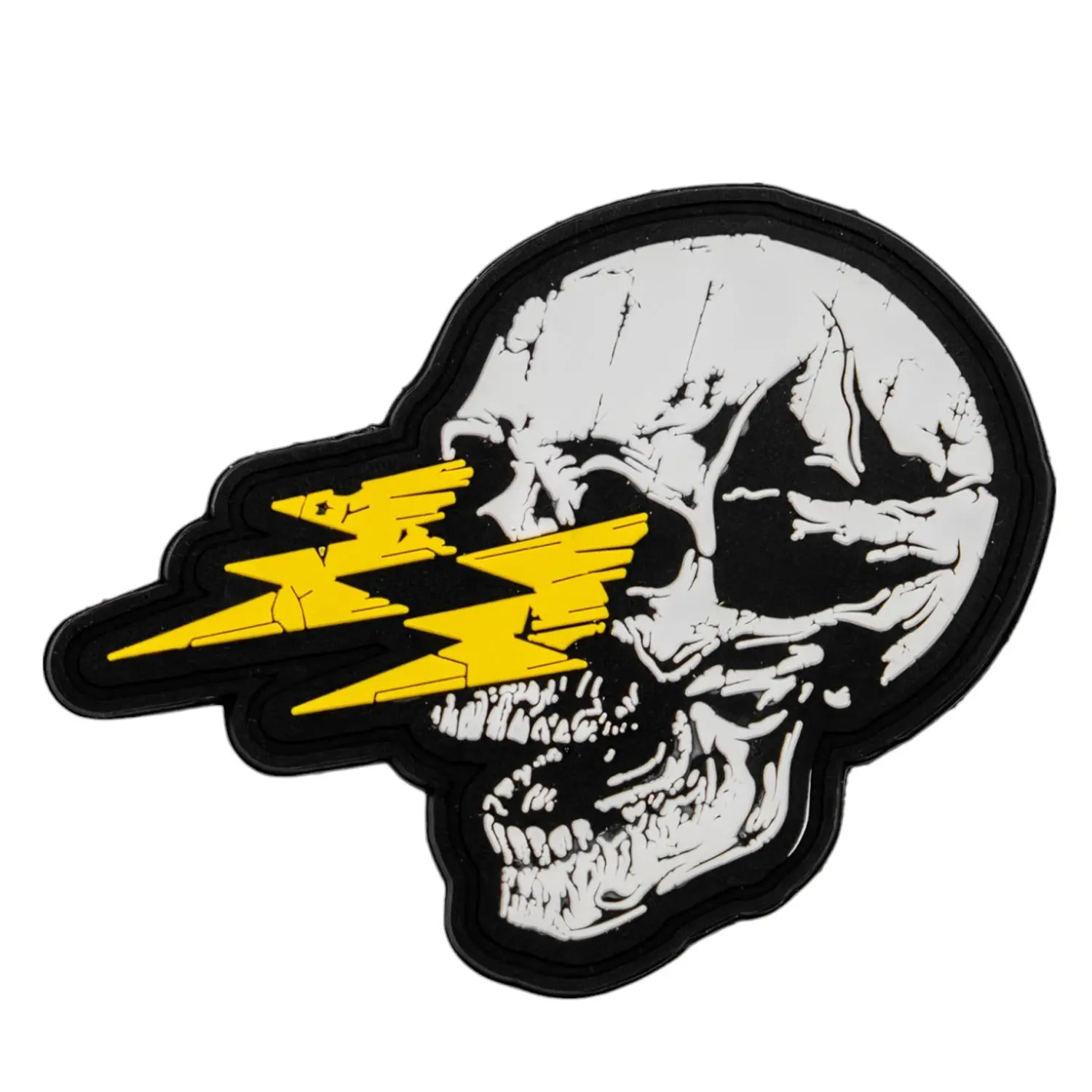 Automotive-Motorcycle Interior Decorative Embroidered Pre-Cut Patch - 3" Tall, 3.5" Wide Memories Bolt Skull Design, Bull Head Embroidery, Geometric Details, PVC Material, All Seasons Aftermarket Motorsport Sticker Accessory, No Extra Trimming Needed, Aft