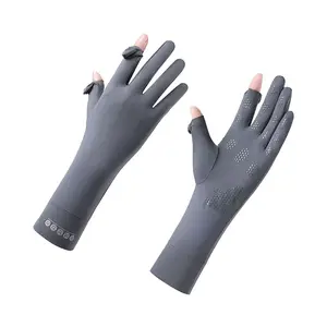 Women's Sunscreen Gloves Summer Anti-Slip, UV Protection, Extended Wrist, Touchscreen, Ice Silk, Driving and Cycling Sunscreen Gloves