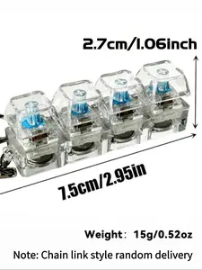 Stress-relieving toy mechanical keyboard, crystal keycaps with LED lights, transparent design, keyboard keychain, Stress Relief Fidget, Stress Relieving Accessory#Fashionweek#Fallfreshness#testBlack Friday