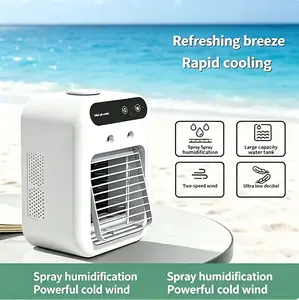 MAISIKE 3-in-1 Car Interior Portable Cooling Fan with Mist - USB Rechargeable Mini Air Cooler Desk Fan for Bedroom, Travel