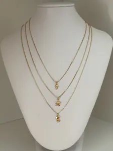 Sea Charm Necklace 16.5" 3mm Brazilian Laminated Gold Chain with Unique Shell Pendant for Women Elegant Jewelry