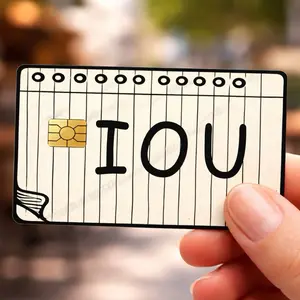 (2 Pack) Funny IOU Debit Card Skin High-Quality Vinyl Card Decal Credit Card Cover Scratch-Resistant Water-Resistant Everyday Accessories, Card Sticker Cover