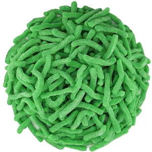 GREEN APPLE SOUR GUMMY WORMS 1 POUND BAG Sweet Snack