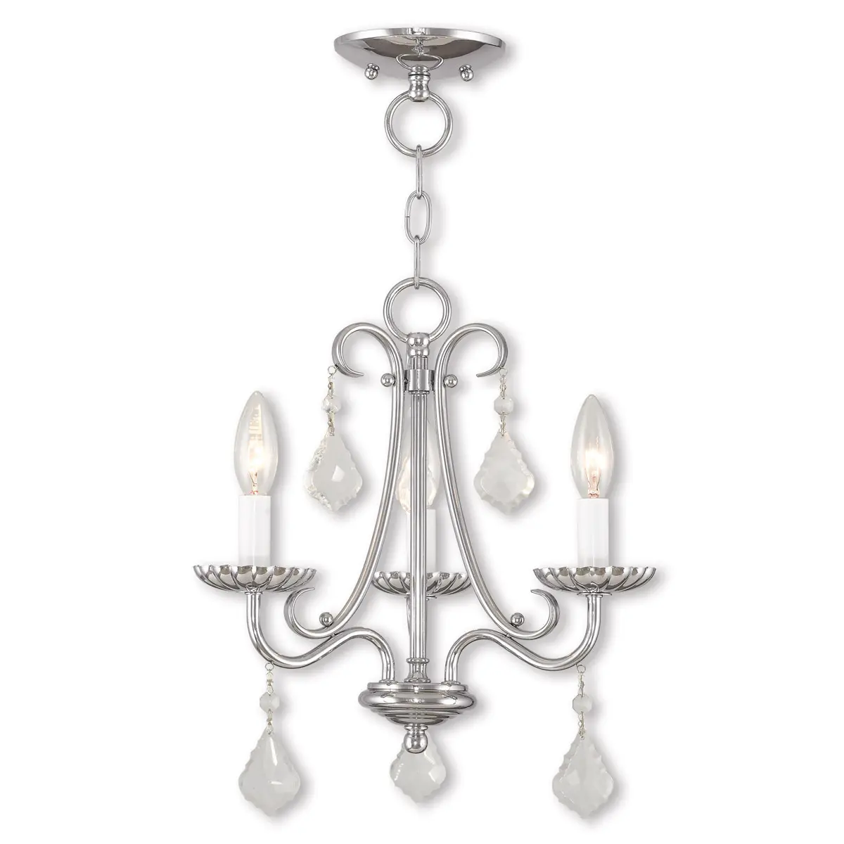 3 Light Polished Chrome Mini Chandelier with Steel base material