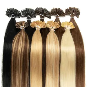 Nail U Tip Hair Extensions 100% Real Human Hair Natural Straight Capsules Keratin Hair Extensions 12-20 inches 30g/pack Hair Extensions For Women