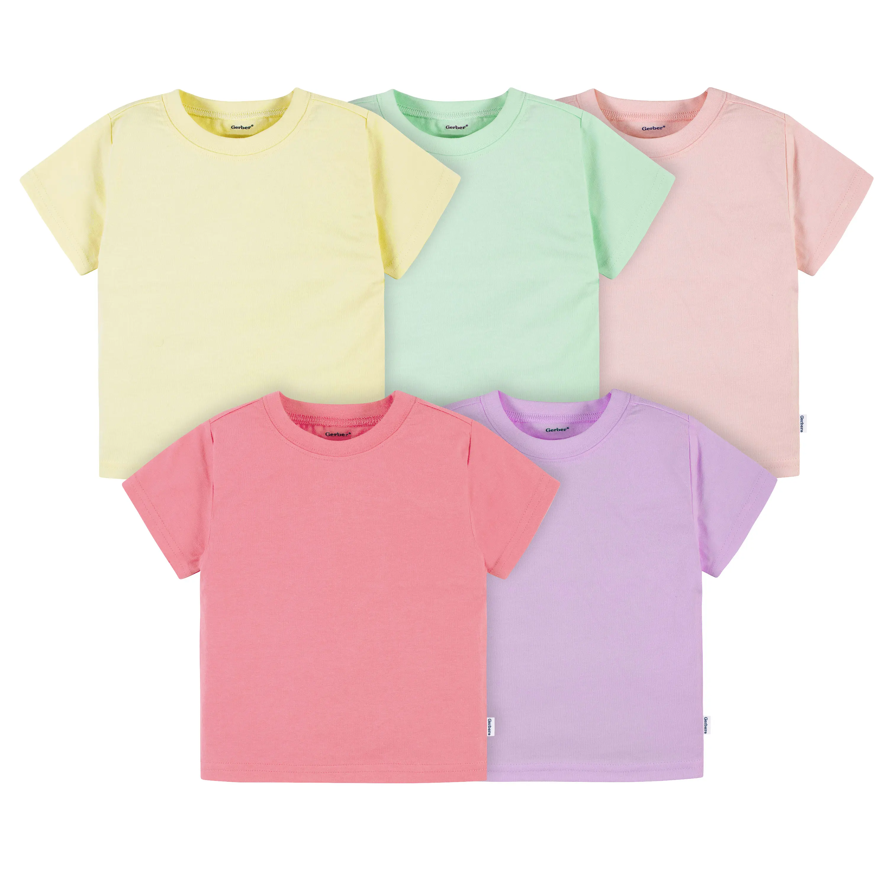 5-Pack Baby & Toddler Girls Short Sleeve T-Shirts