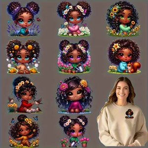 12-Piece Heat Transfer Stickers Set, Multicolor Vinyl DTF Transfers, Washable DIY Decorative Patches for DIY Projects, Clothes & Bags