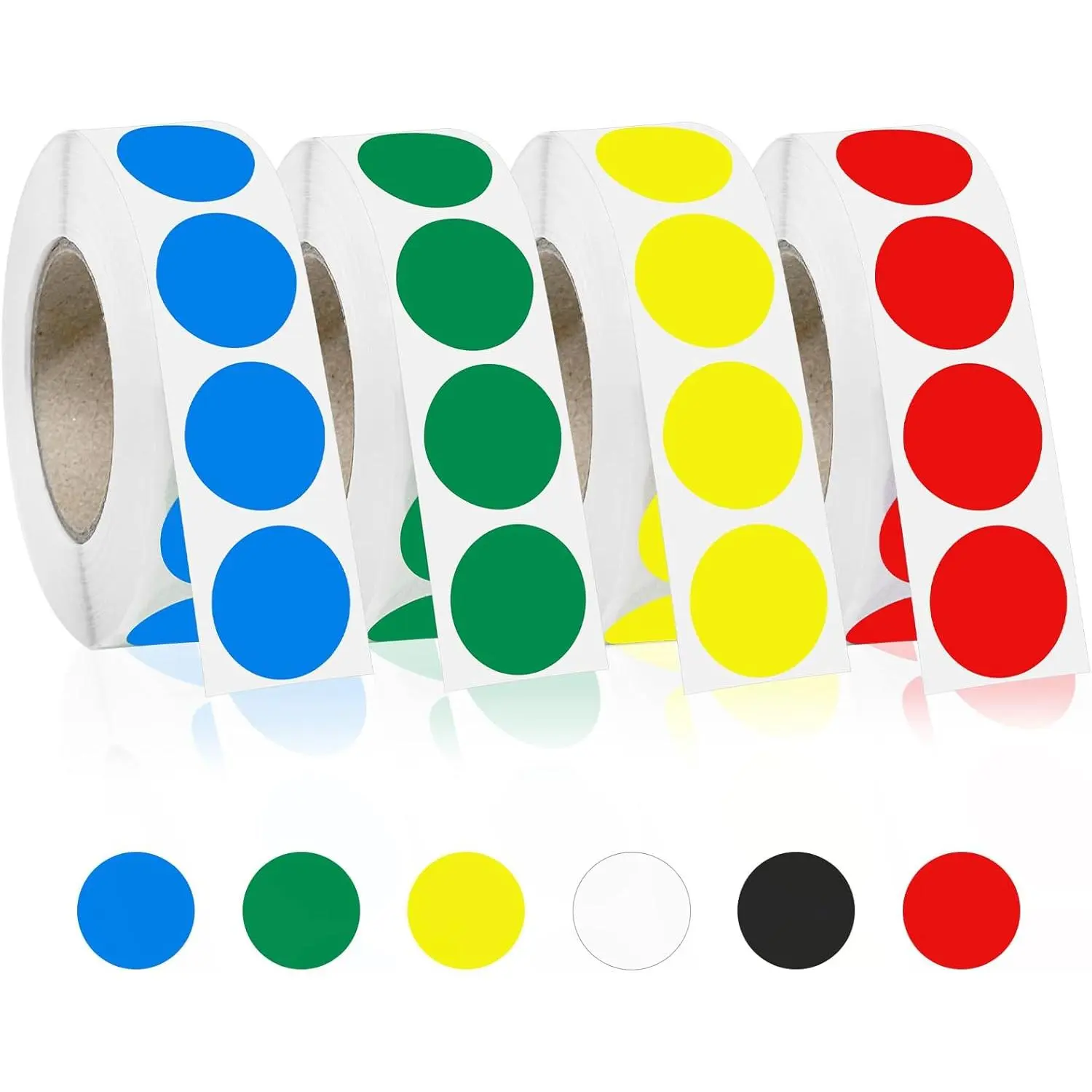 4000-Count 3/4" Coated Paper Round Colored Dot Stickers, Writable Coding Labels for Labeling, Office & School Stationery Supplies