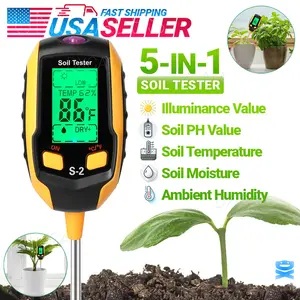 5-in-1 Digital PH Soil Tester LCD Moisture Plant Water Temperature Test Meter