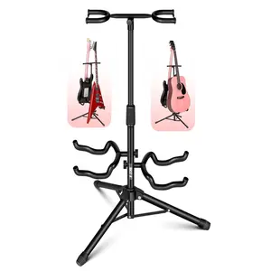 5 Core Guitar Stand Adjustable Double Guitars Stands Floor w Neck Holder for Acoustic Electric Bass