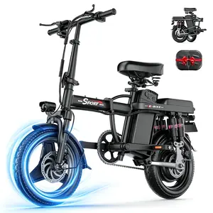 1200W  F9 Dual Seat Foldable Ebike  25MPH, UL2849 Removable 48V13Ah Battery, 25 Miles Range  Electric Bicycles Suitable For Commuting For Adults