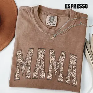 Comfort Colors Leopard Mama Shirt, Retro Mama Tee, Mother’s Day Gift, Gift for Mom