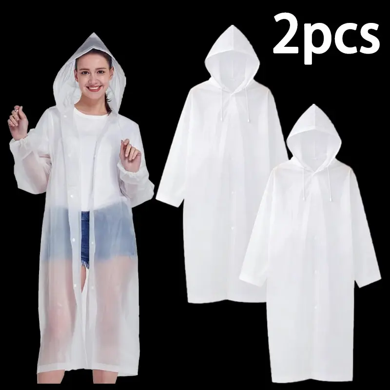 Adult Waterproof Raincoat for Rainy Days, Reusable Emergency Rain Poncho with Hood and Drawstring, Lightweight Rain Gear, 5pcs/2pcs Set