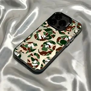 Phone Case: Fashion Camouflage Ape Head Design Phone Case, Compatible with iPhone 17, 16E, 16, 15, 14, 13, 12, 11 Mini, Pro, Max, Air, X, XS MAX, 9, 8, and 7 Plus Models, Made of Matte Material, Provides Anti-drop Protection