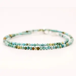 Natural A++Turquoise Choker Necklace for Women - Healing Gemstone Beads Crystal Necklace - Spiritual Healing Jewelry for Creativity