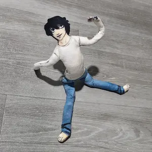 Death Note L·Lawliet Cosplay Doll Plush Stuffed Dolls Iron Wire Joint Flexible Fashion Room Decoration Halloween Gifts