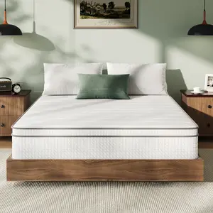 Medium Adult Supportive Hybrid Mattress-Free Full/Queen/King -12/14 Inch-Perfect Balance of Softness & Firmness: High-Quality Mattress for All Sleepers & Body Alignment-Motion Isolation Mattress