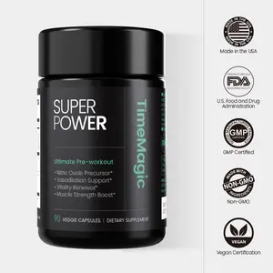 SUPERPOWER Ultimate Pre-workout Supplement with Tongkat Ali Spermidine Ginseng L-Citrulline L-Arginine Zinc Folate - Caffeine Free,Sugar Free,90 Veggie Capsules