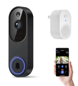 1080p Wireless Wi-Fi Video Doorbell Camera with Two-Way Audio, Night Vision, Cloud Storage, AI Motion Detection, 2.4GHz Wi-Fi