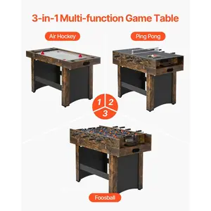summervibes VEVOR 3-in-1 Combo Game Table Set, 54 Air Hockey Table, Multi Combination Table with Air Hockey, Ping Pong, Foosball, Pushers Pucks, Air Powered Arcade Hockey Table for Family Game Room Office, 54 In, Multi-Game