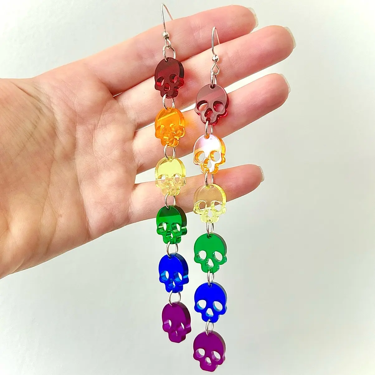 LGBT Halloween Pride Scull Earrings