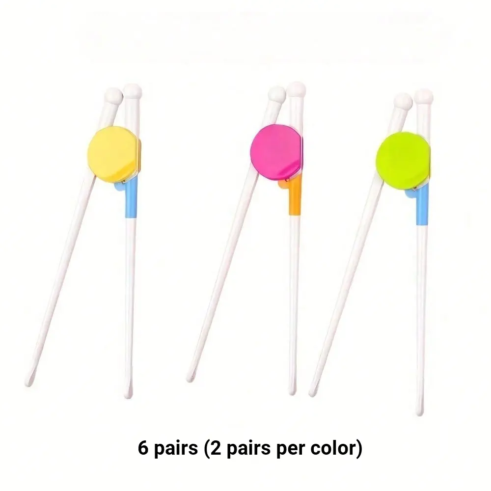 6Pcs Beginner Learning Chopsticks, Reusable Practice Chopsticks, Portable Dining Utensils, Grip Correction Assist Chopsticks, Kitchen Tableware