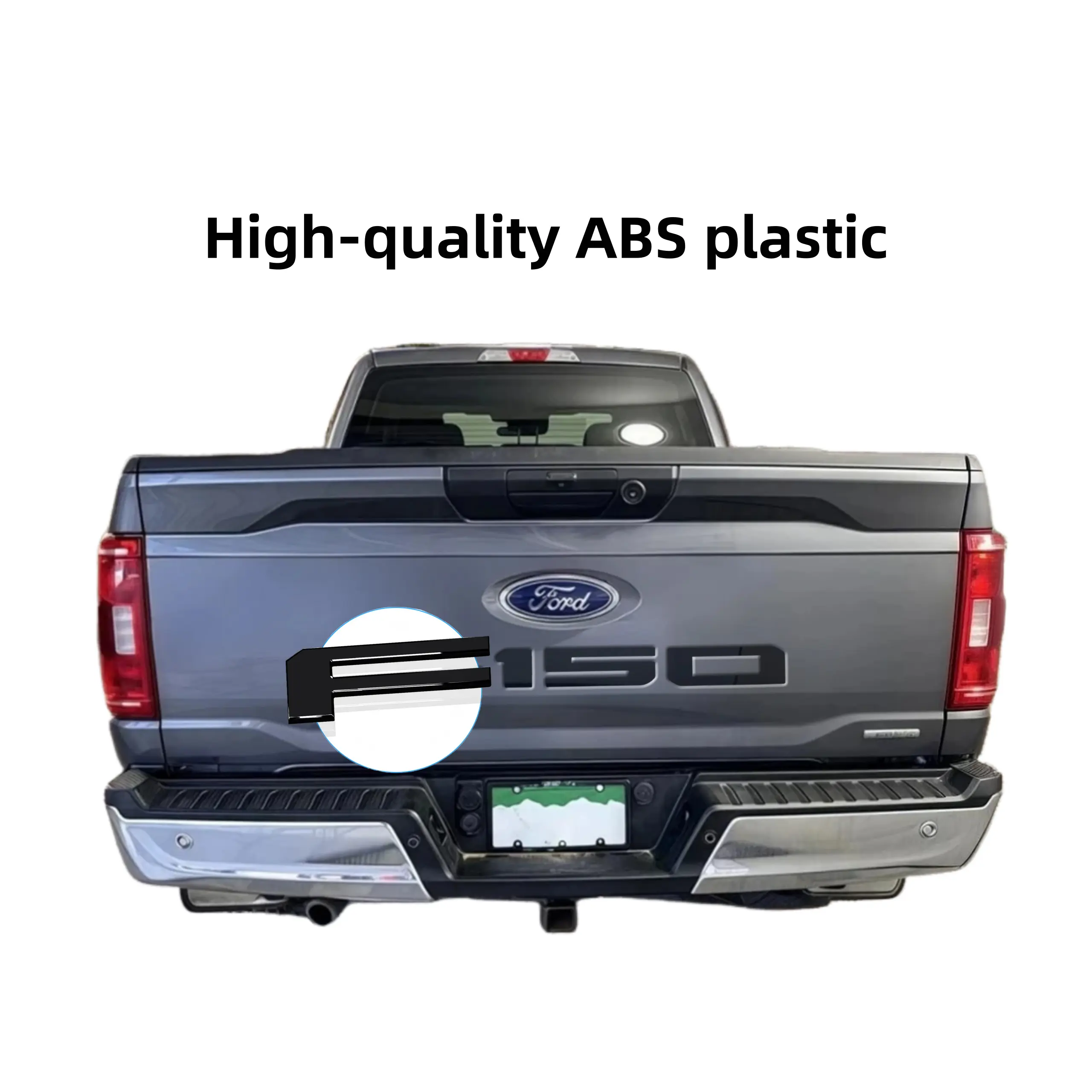 3D Raised Tailgate Insert Letters for Ford F-150 2021-2025, Gloss Black Finish, ABS Plastic, Anti-Fade Coating, Easy Installation with Durable 3M Adhesive, All-Weather Durability, Chemical Resistant, Durable & Reliable
