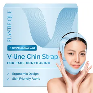 PLANTIFIQUE Chin Strap for Face Contouring - Reusable V Line Silk Fabric Mask - Double Chin Shaping, Adjustable, Breathable Fabric