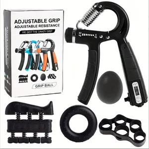 Hand Grip Enhancer Fitness Set - 5-Piece Set with Adjustable Forearm Grip, Finger Extender, Grip Ring & Stress-Relieving Home Gym Kit Workout Equipment Calisthenics Tools Home Gym Kit Home Gym Kit Home Gym Kit