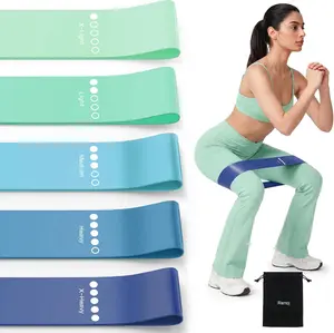 Resistance Bands for Working Out, 5-Pack Elastic Loop Exercise Bands for Strength Training Stretching, Home Gym Equipment for Pilates Yoga Physical Therapy, Leg Glute Arm Workout Kit for Women Men