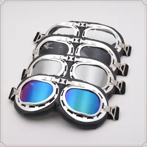 Motorcycle Goggles, Vintage Pilot Style Riding Goggle Burning Man Goggles for Men Women Youth Adult
