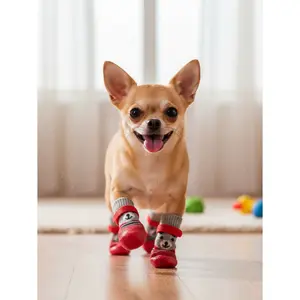 4pcs/Set Dog Cat Waterproof Shoes Socks, Pet Winter Boots, Rain Snow Dog Booties for Small Dog Anti-Slip, Anti-Dirt Puppy Shoes, Christmas Gifts for Dogs, Clothing, Kitten Shoes