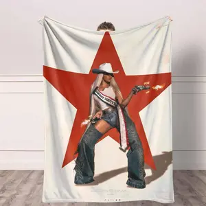 Cowboy Glamour Flannel Blanket, Rodeo Queen Prints, Super Soft, Lightweight, and Warm, Perfect for Western Decor, Country Home, Fashion Statement, Ideal for Cozy Nights, Movie Nights, and as a Unique Gift