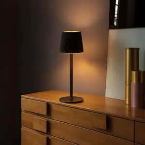 Cordless Table Lamp, Rechargeable Portable Metal LED Desk Lamp, Touch Control Stepless Dimming, Eye-Caring 360° Light, IP54 Waterproof Minimalist Night Light for Bedroom, Dining & Outdoor Camping