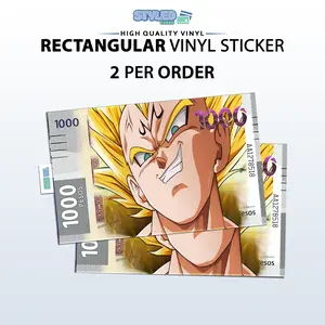 1000 pesos vegeta rectangle vinyl sticker