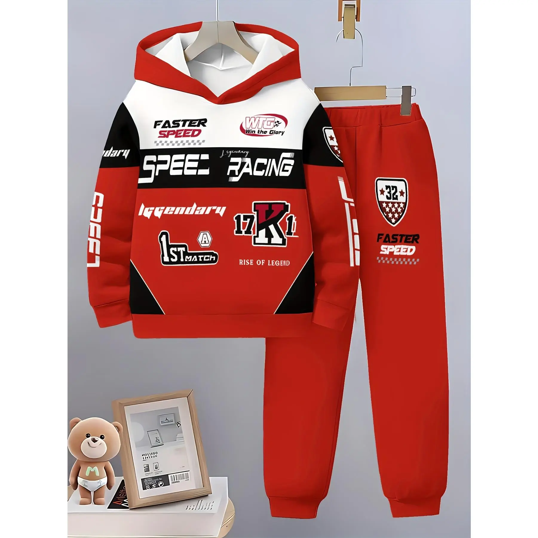 3D Printed Hoodie] Polyester Boys' Fashion 3D Printed Casual