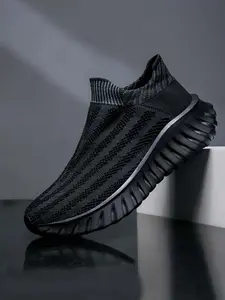 Men's Outdoor Lightweight Slip-On Casual Shoes, Comfortable Soft Sole Breathable Fashion Sneakers, All Seasons One-Step on Men's Footwear