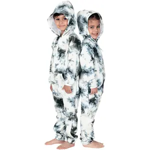 Tie Dye Black Toddler Footless Hoodie Onesie