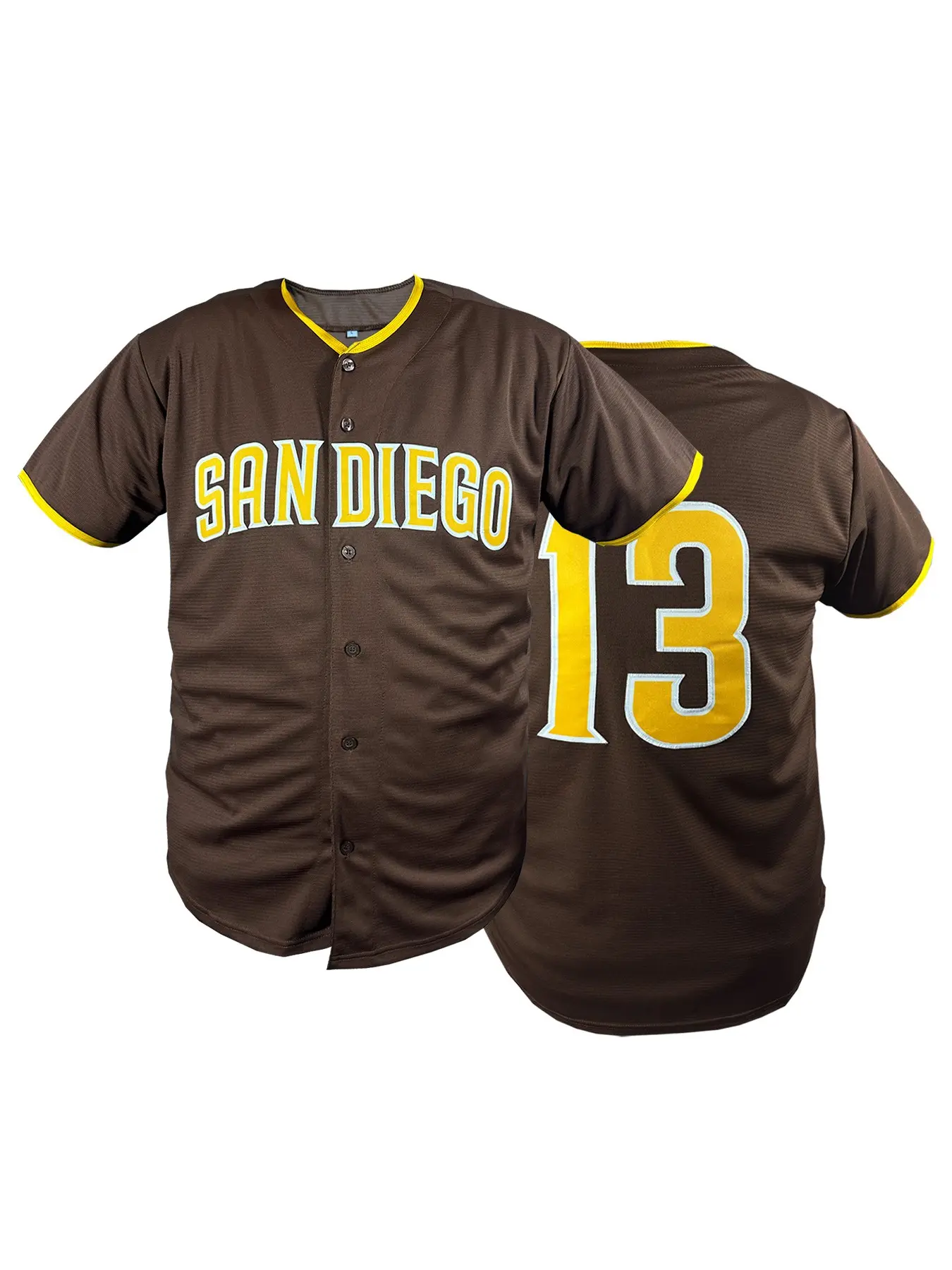Men's Breathable Baseball Jersey, Comfortable Sportswear Quick-Dry Embroidered Baseball Shirt, Competition Uniform Unisex Short Sleeve Top