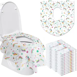 50 Packs Disposable Toilet Seat Covers  Individually Wrapped for  and Adults, Portable Non Slip  Potty Seat Covers for  Potty , Travel (Unicorn)