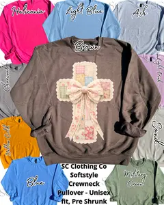 Pink Lace Cross Faux Patchwork Pullover