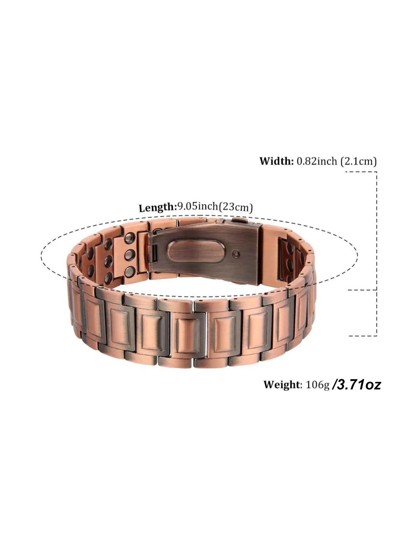 Vintage copper men's magnetic bracelet, adjustable size to fit different wrists. With a retro distressed texture that doesn't fade easily, it is comfortable and stylish to wear. A great choice for giving to your husband or elders. Vintage copper men's magnetic bracelet, adjustable size to fit different wrists. With a retro distressed texture that doesn't fade easily, it is comfortable and stylish to wear. A great choice for giving to your husband or elders.