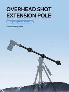 270g Lightweight Overhead Shot Extension Pole | 63cm Extendable Tripod Horizontal Arm for DSLR Camera & Phone Live Streaming with Fill Light Mount