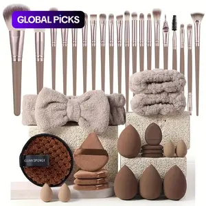 Makeup Tools Set, 20pcs/set Or 40pcs/set Including Makeup Brushes, Hairband, Wristbands, Powder Puffs, Makeup Sponges, Facial Cleaning Puff, Beauty Tools for Women, Beauty Products,Gifts For Women, Makeup Brush Kit