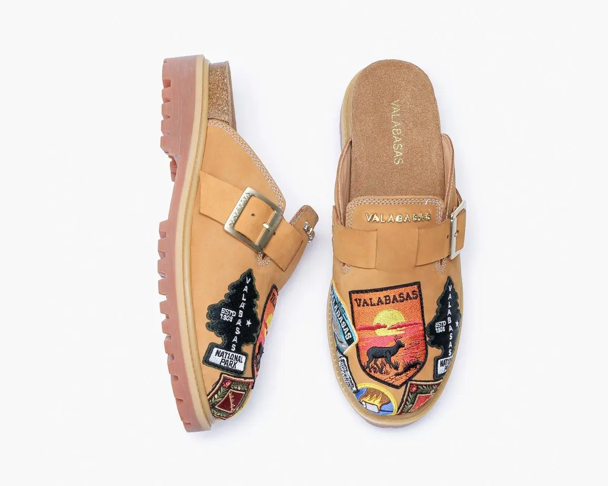 Women's Vanguard Patterned Suede Mules with Beige Buckle Design - Stylish Women's Footwear Shoes, Clogs Mules, Denim, Embroidery, Slip On