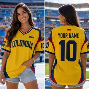 Custom Colombia Soccer Jersey, Personalized Colombia Fan Shirt, Unisex Football Jersey, Name Number Shirt