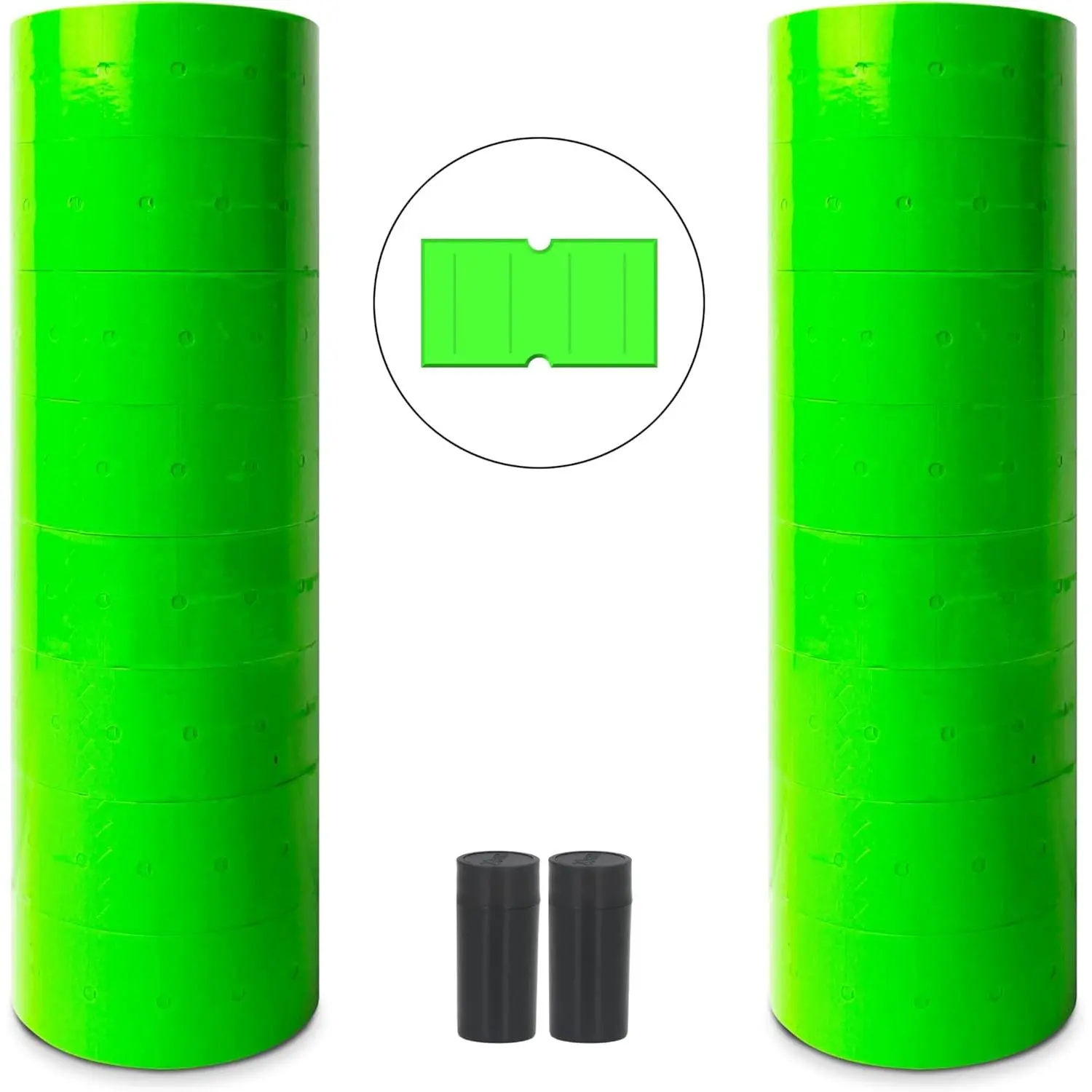 MX 5500 Price  Labels, 20 Rolls, 10,000 Labels Total, Includes 2 Ink Rollers (Fluorescent Green with  Slits)