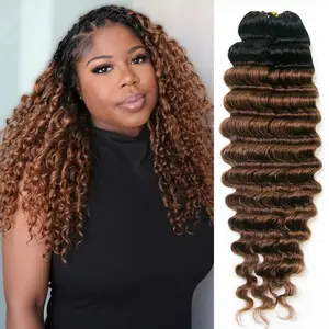 YWIGS Brown Crochet Human Hair for Miracle Knots Boho Braids T1b/30, T1B/4 Color Crochet Hair Pre-Separated Deep Wave Crochet Hair #tiktokshopmemorialday