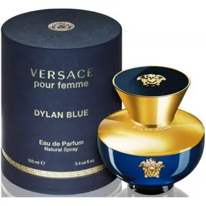VERSACE Dylan Blue pour Femme EDP Spray (3.4 fl oz) - Elegant Floral Women Perfumes, Fragrance Perfumes with Sweet Peach Notes, Patchouli Base & Warm Trail, New-in-Box Women's Fragrance, Flowers