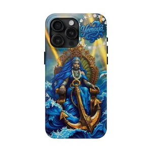 Yoruba Religion YEMAYA Phone Case - Tough Lexan Plastic, Lay-Flat Bezel, Glossy Finish, Shock Absorption, Supports Wireless Charging